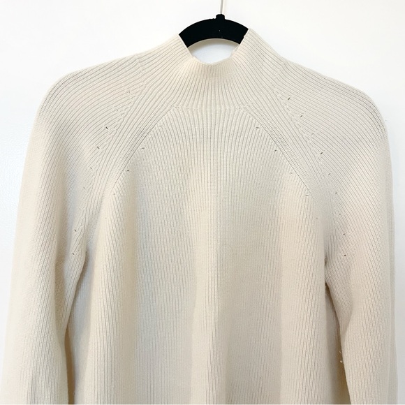 & Other Stories Cream Wool Blend Mock Neck Sweater - Picture 2 of 6